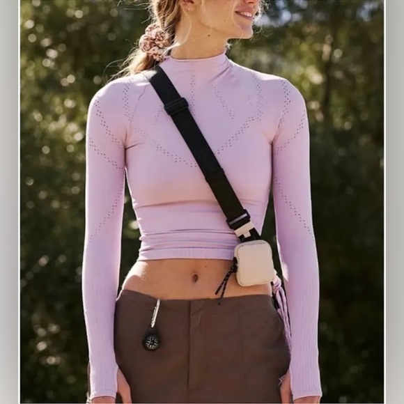 Free People Tops - Free People NEW Women’s Sz XS/S Lilac Good Karma High-Neck Layer Long Sleeve Top